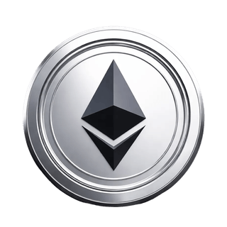 Moneda cripto Ethereum ETH representada como elemento gráfico flotante